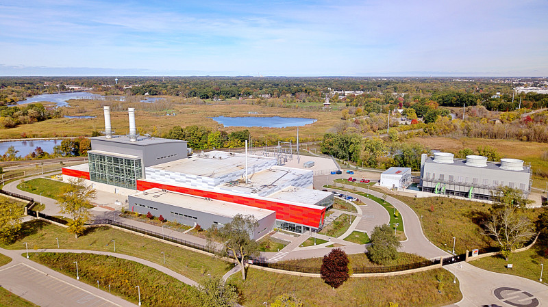 Holland Energy Park on a sunny day - drone photo.