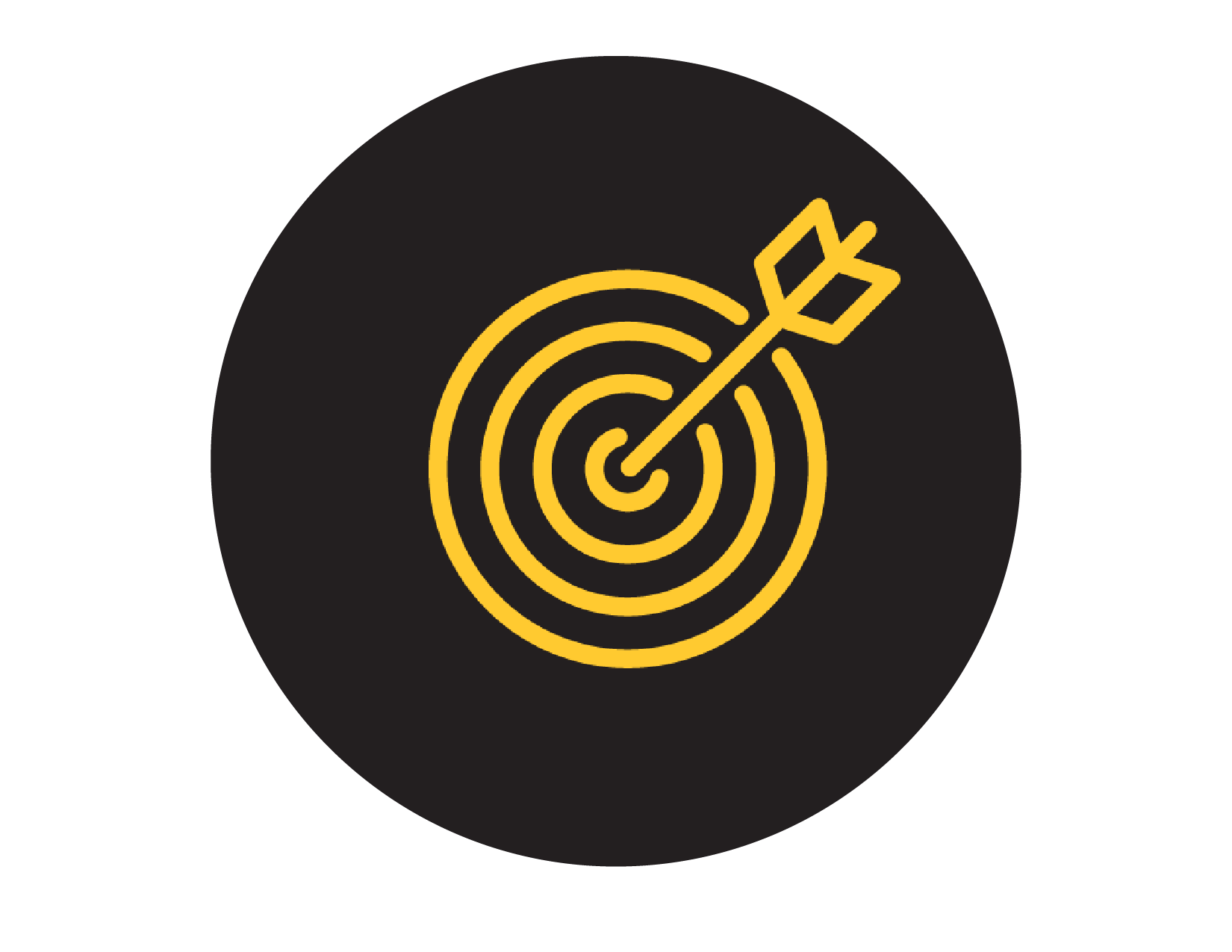 Target with an arrow through the bullseye icon