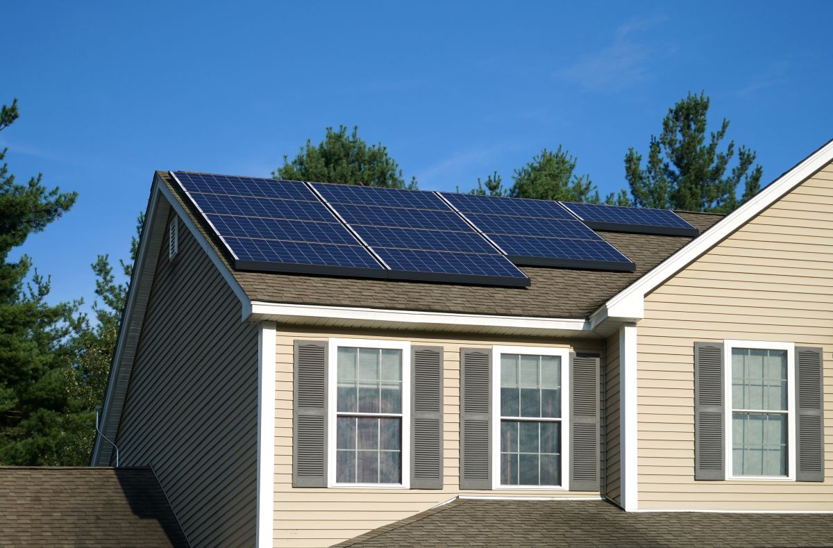 solar panels on a residential home
