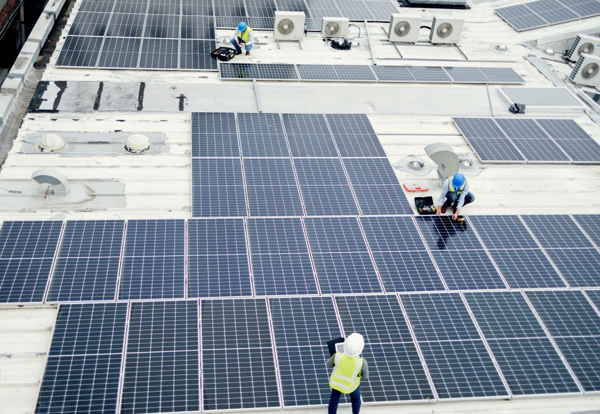 solar panels installed on a business roof