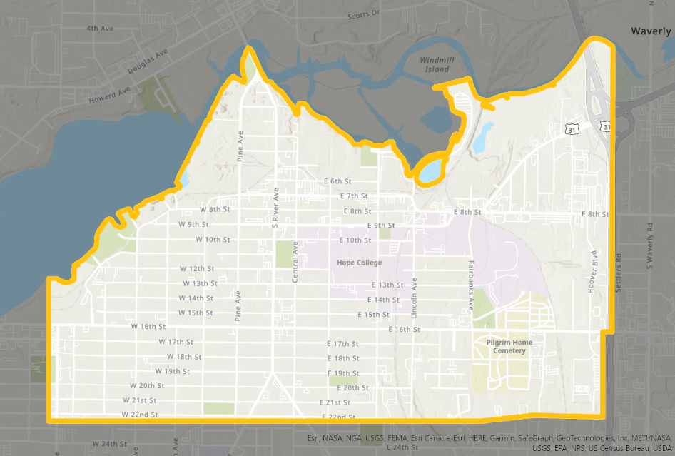 map of where water main flushing will occur