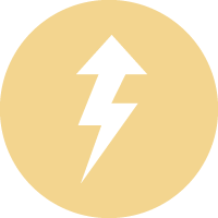 Icon of a yellow electricity symbol
