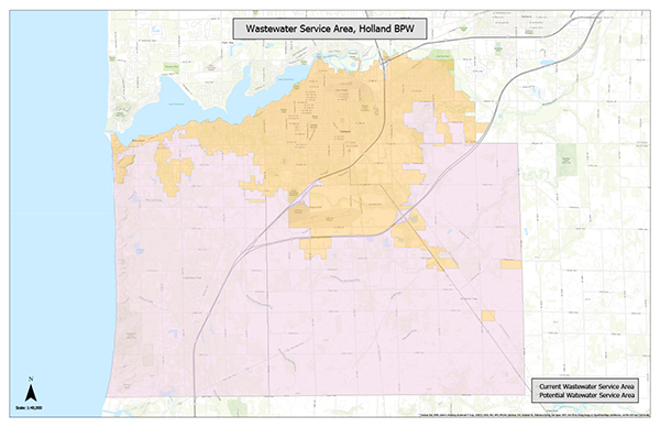 BPW wastewater servcie area arial map