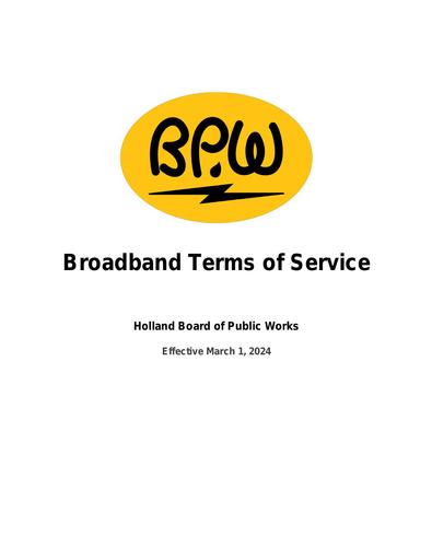 Terms of Service - Broadband